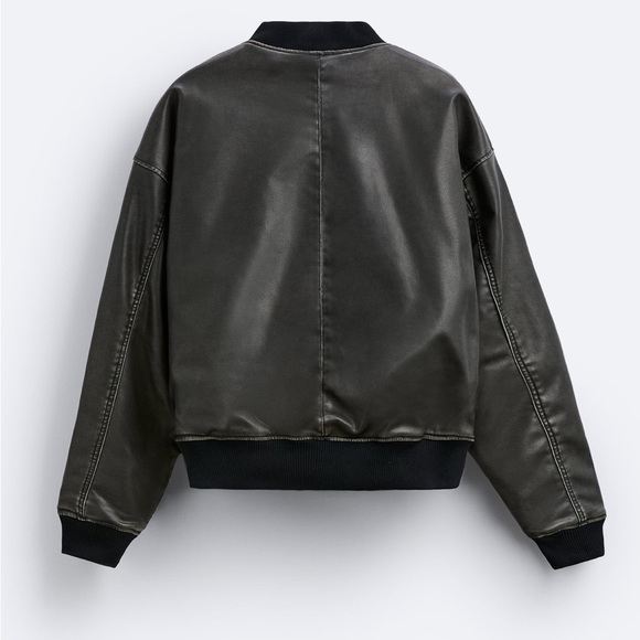 Zara faux leather bomber jacket - Picture 2 of 6